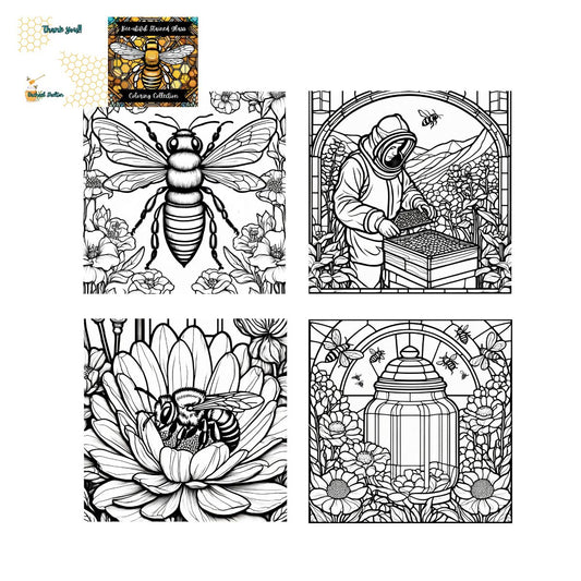 Bee-utiful Stained Glass: Coloring Collection