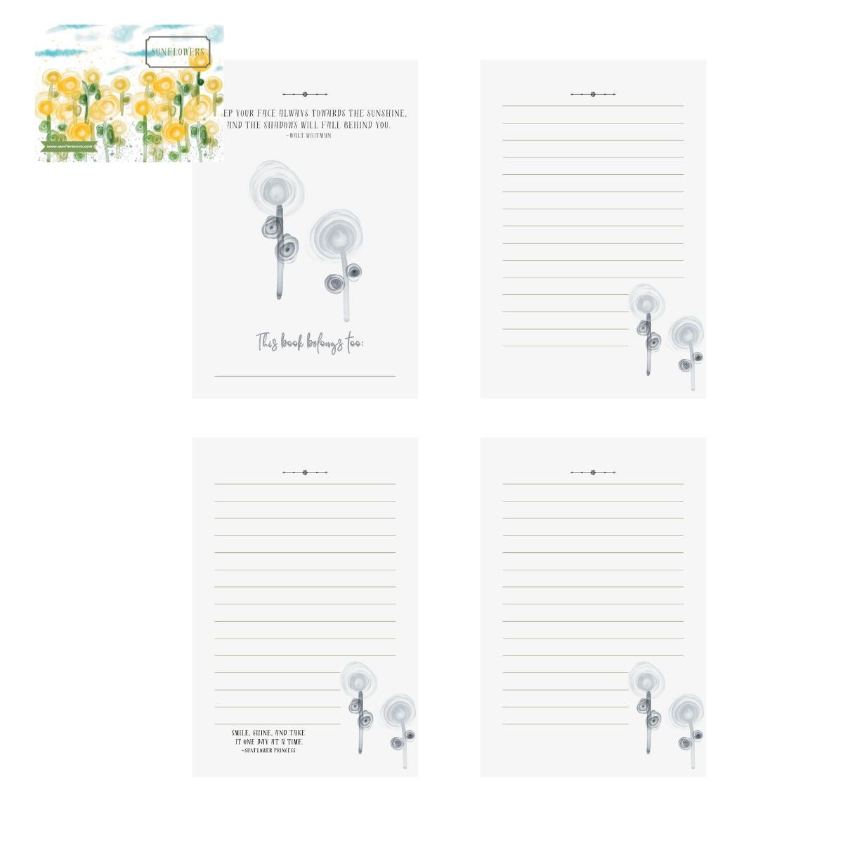 Sunflower Journal/Notebook
