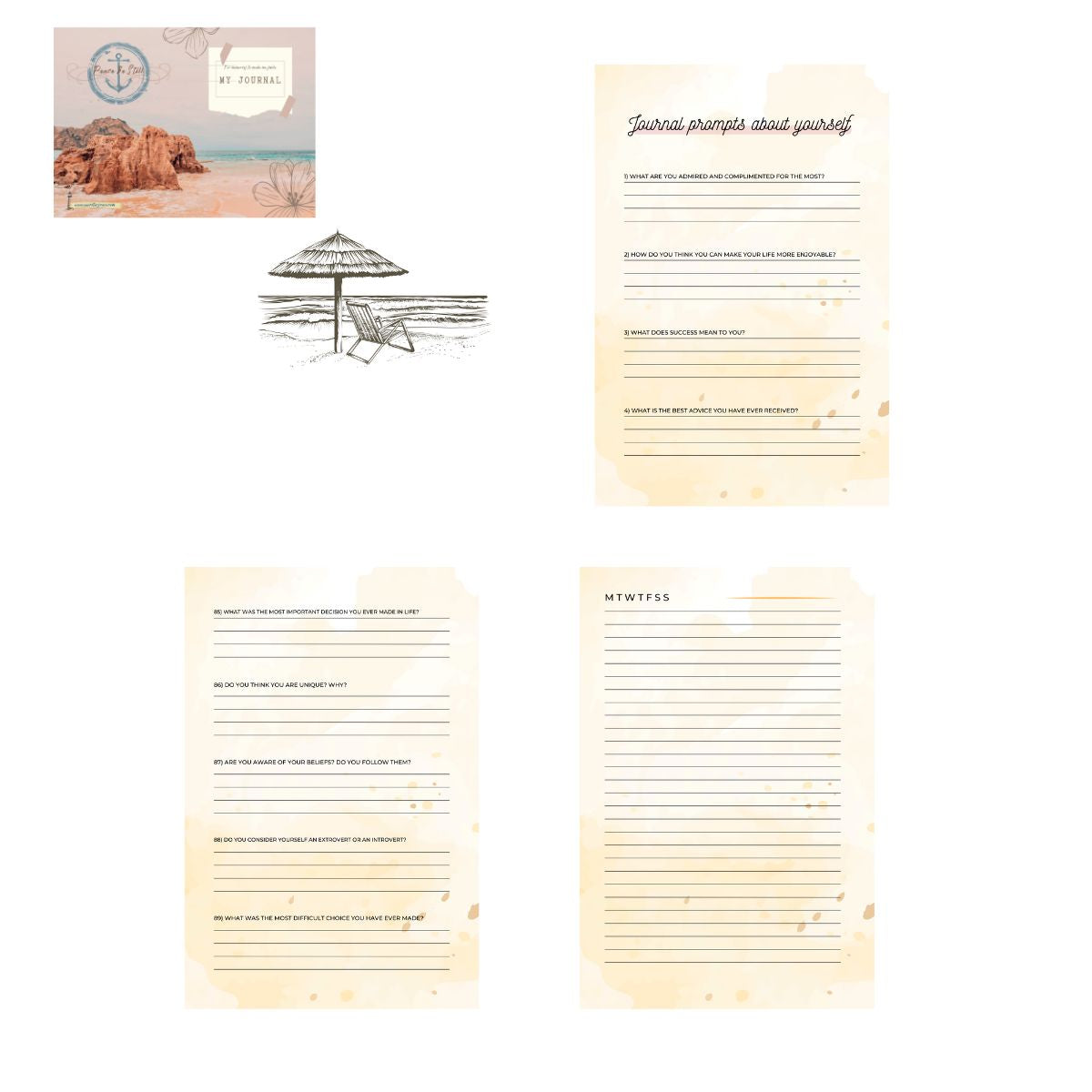 Beach Prompt Journal