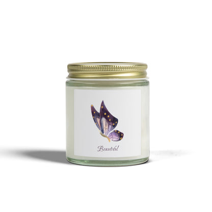 Coconut Apricot Scented Candle (4oz/9oz) — 'Beautiful' Butterfly Jar
