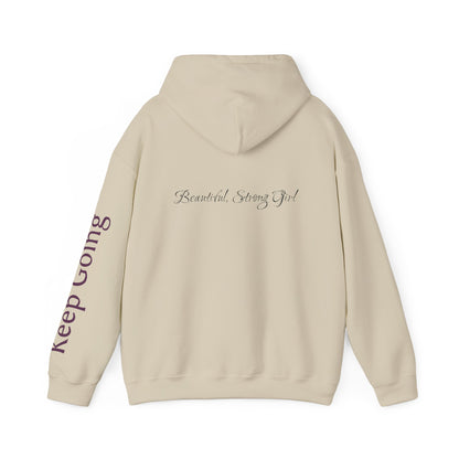 Hoodie — "Keep Going" Butterfly Motivational Hoodie (Beautiful Strong Girl)