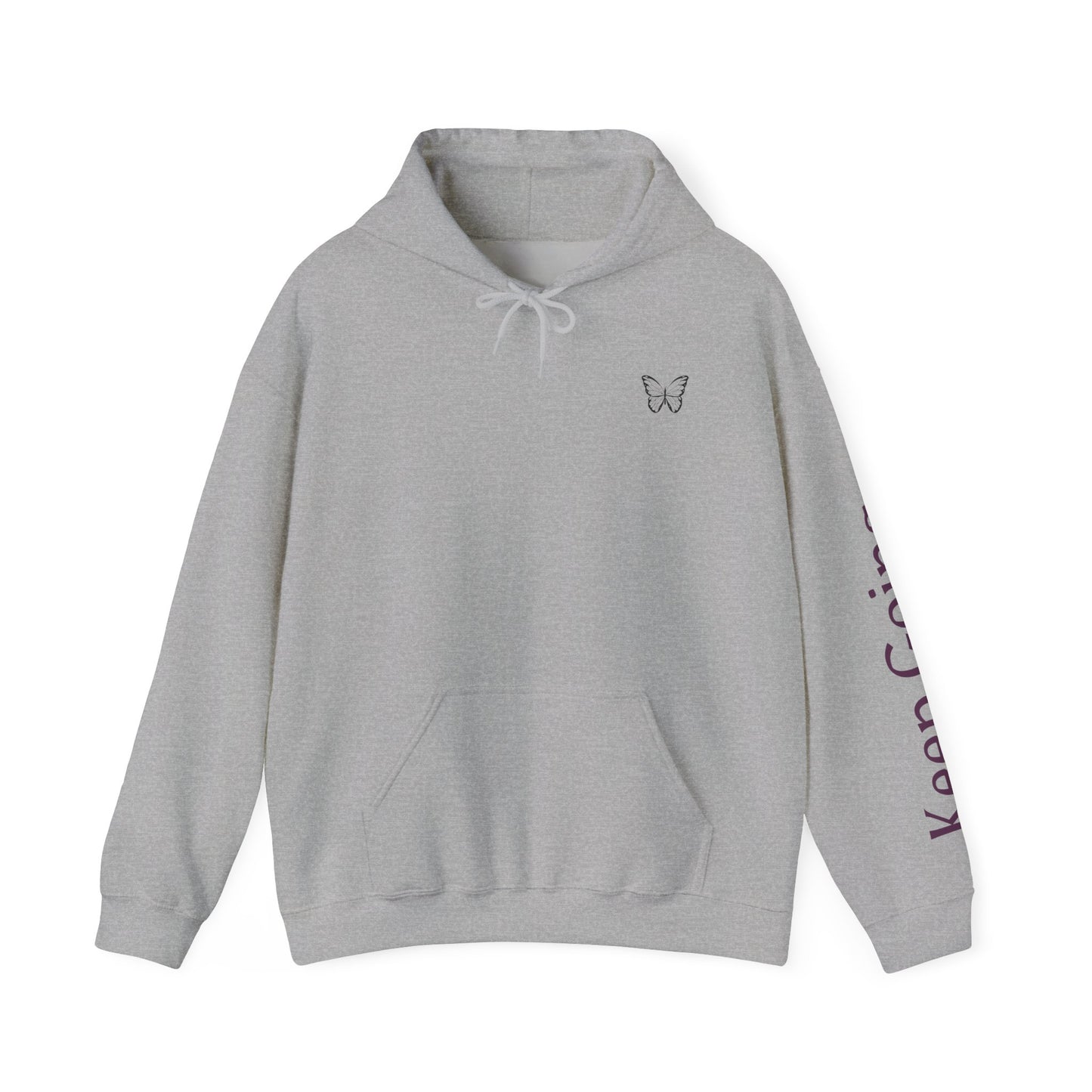 Hoodie — "Keep Going" Butterfly Motivational Hoodie (Beautiful Strong Girl)