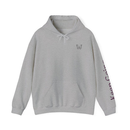 Hoodie — "Keep Going" Butterfly Motivational Hoodie (Beautiful Strong Girl)