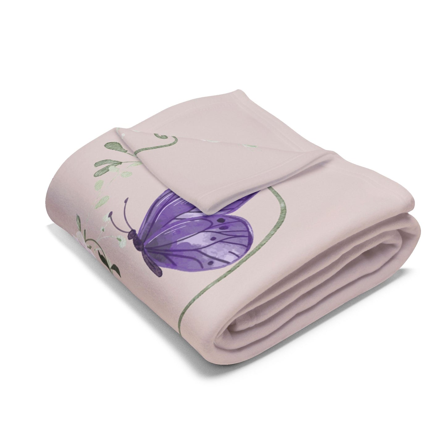 Inspirational 'Beautiful, Strong Girl – Keep Going' Floral Fleece Blanket