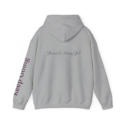Hoodie — "Keep Going" Butterfly Motivational Hoodie (Beautiful Strong Girl)