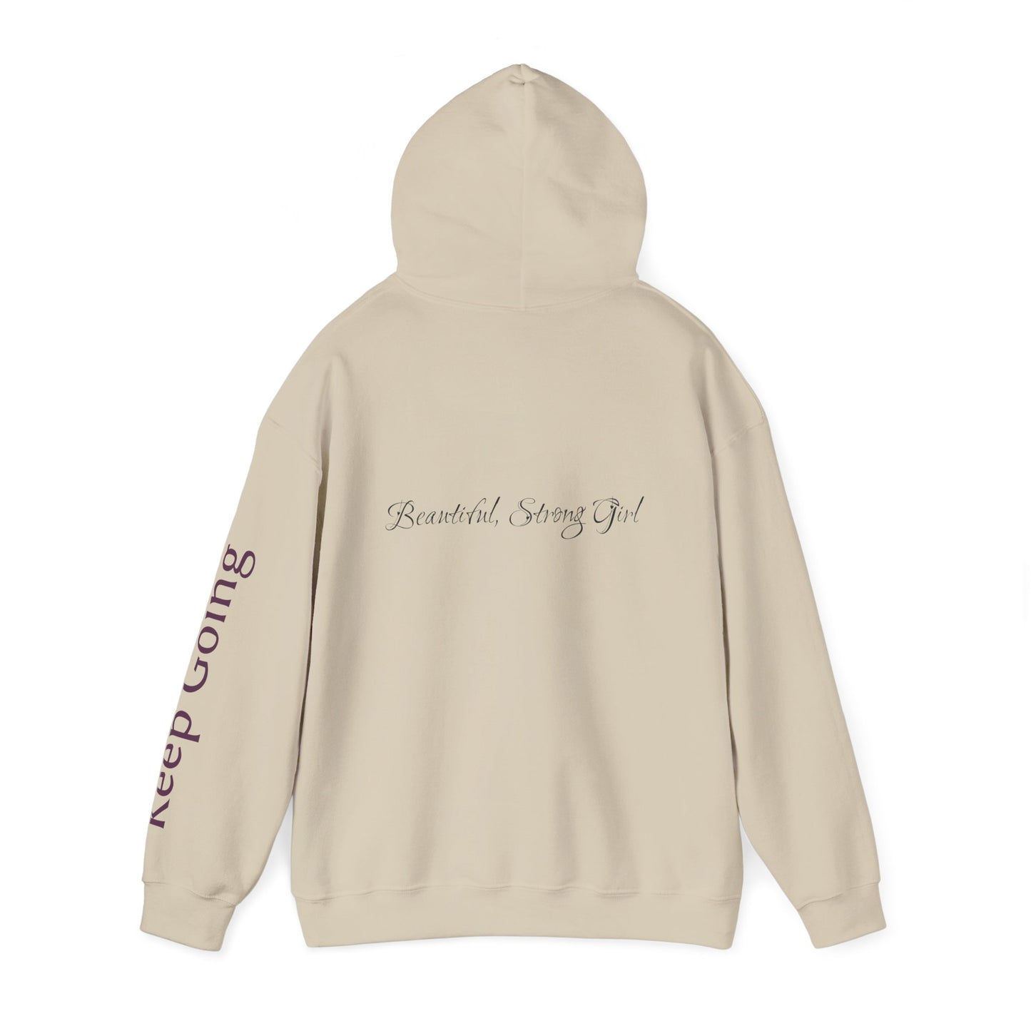 Hoodie — "Keep Going" Butterfly Motivational Hoodie (Beautiful Strong Girl)