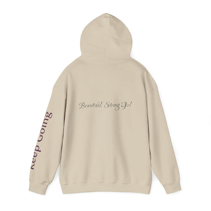 Hoodie — "Keep Going" Butterfly Motivational Hoodie (Beautiful Strong Girl)