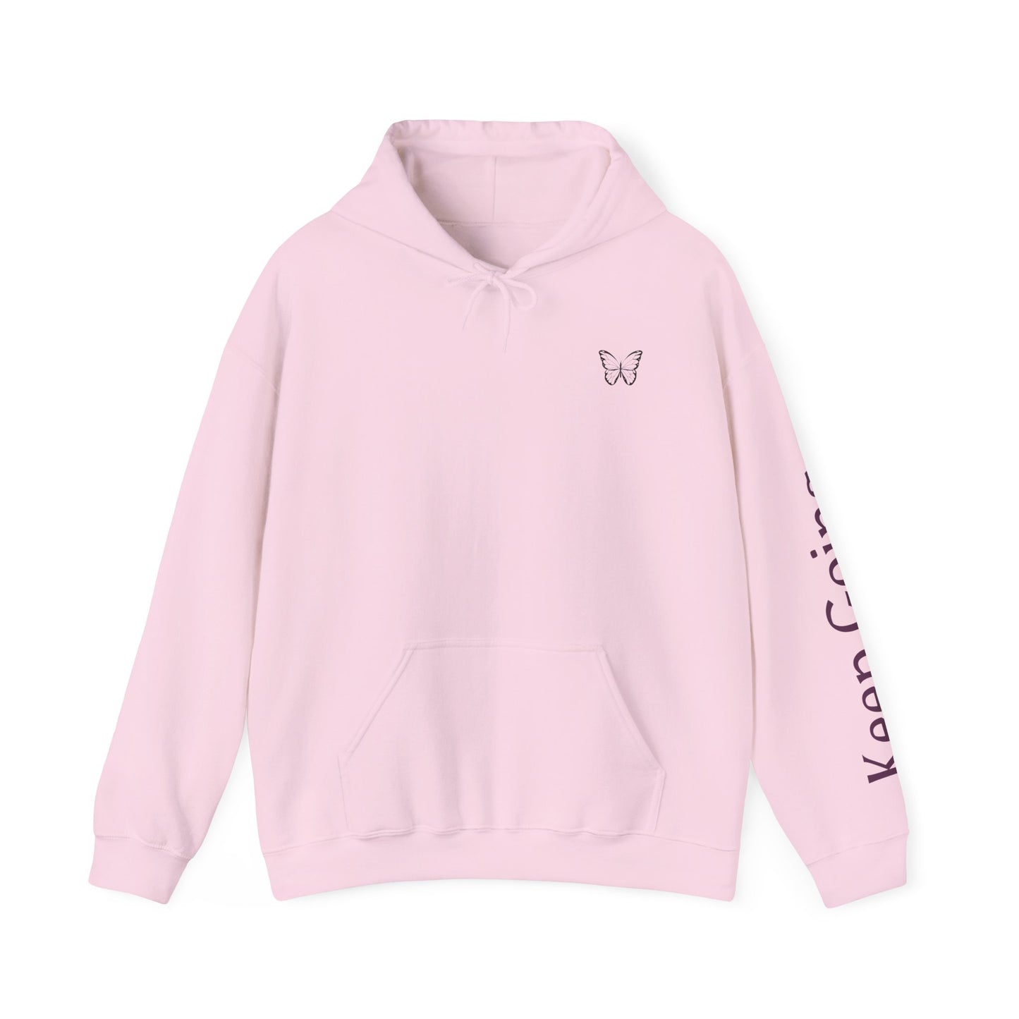Hoodie — "Keep Going" Butterfly Motivational Hoodie (Beautiful Strong Girl)