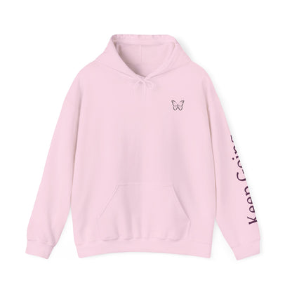 Hoodie — "Keep Going" Butterfly Motivational Hoodie (Beautiful Strong Girl)