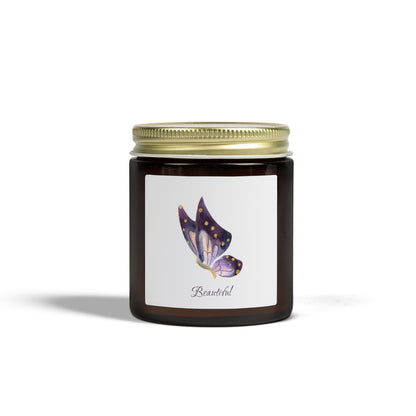 Coconut Apricot Scented Candle (4oz/9oz) — 'Beautiful' Butterfly Jar