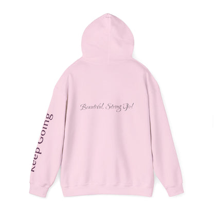 Hoodie — "Keep Going" Butterfly Motivational Hoodie (Beautiful Strong Girl)