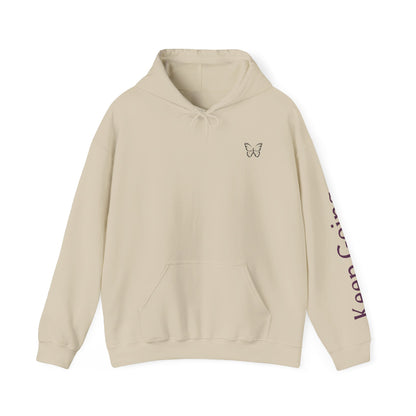 Hoodie — "Keep Going" Butterfly Motivational Hoodie (Beautiful Strong Girl)