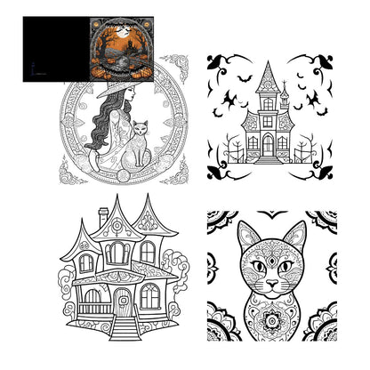 Spooktacular Scenes: Coloring book .